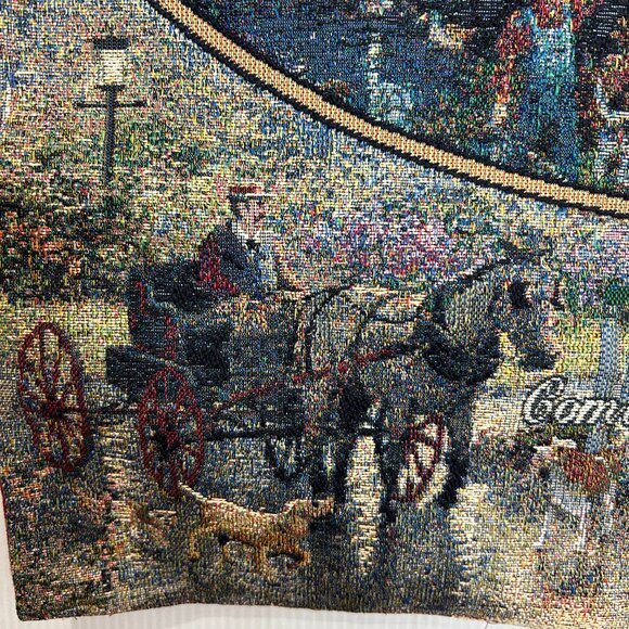 Thomas Kinkade Wall Hanging Tapestry Country Memories Song of Solomon Horses Rod - Picture 10 of 11